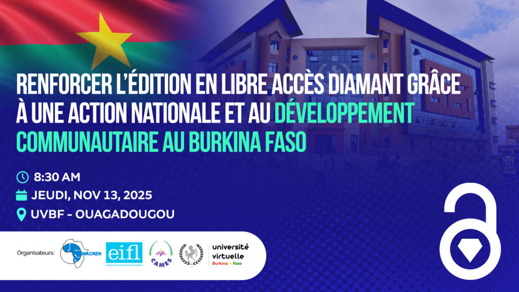 Atelier national sur la publication scientifique en accès ouvert diamant au Burkina Faso